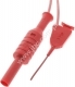 6606-D4-50-RT  Klips mini SMD, pazurkowy, z przewodem zakończonym gniazdem izolowanym 4mm, czerwony, ELECTRO-PJP, 6606D450RT
